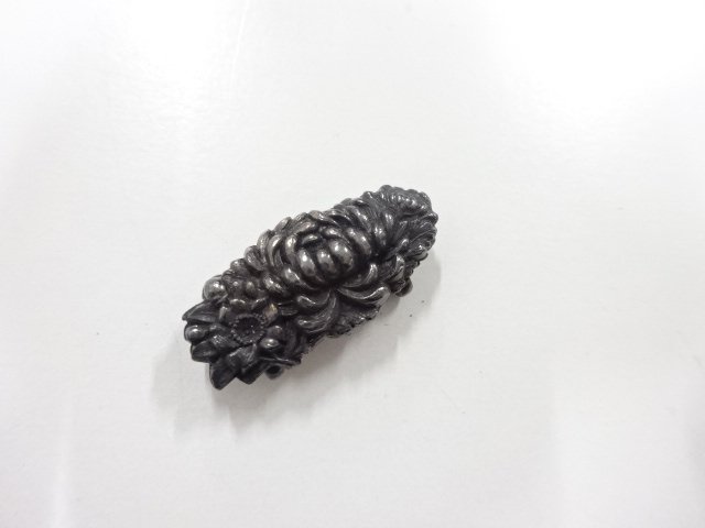 アンティーク　彫金　純銀　帯留め